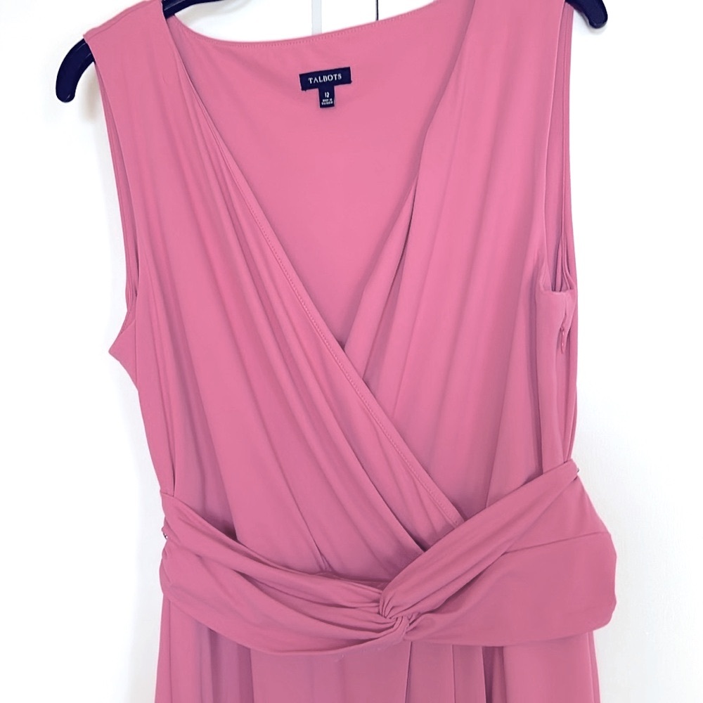 New Talbots dusty pink/ rose sleeveless cross-front dress, new without tags